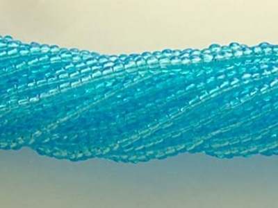 Czech Charlotte Glass Seed Bead Size 11 - Light Aqua Blue - Transparent Finish
