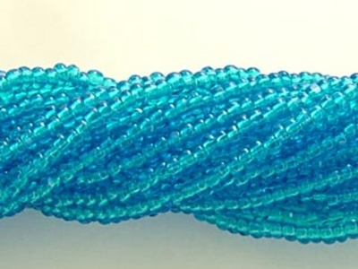Czech Charlotte Glass Seed Bead Size 11 - Dark Aqua Blue - Transparent Finish