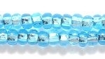 Czech Pony Glass Seed Bead Size 6 - Aqua Blue - Silver Lined