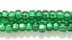 Czech Pony Glass Seed Bead Size 6 - Emerald Green - Silver Lined