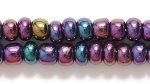 Czech Pony Glass Seed Bead Size 6 - Purple Iris - Opaque Iridescent Finish