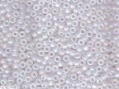 Japanese Miyuki Glass Seed Bead Size 8 - Crystal AB - Transparent Iridescent Matte Finish