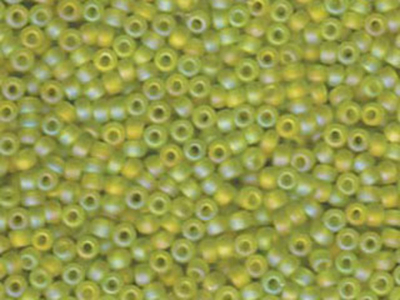 Japanese Miyuki Glass Seed Bead Size 8 - Chartreuse - Transparent Iridescent Matte Finish