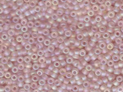 Japanese Miyuki Glass Seed Bead Size 8 - Light Tea Rose AB - Transparent Iridescent Matte Finish