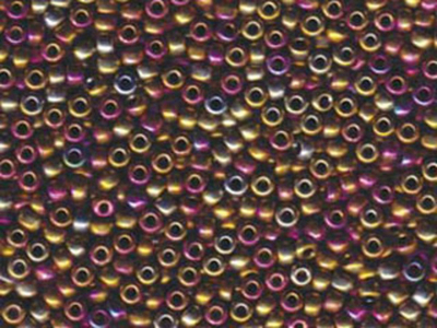 Japanese Miyuki Glass Seed Bead Size 8 - Purple Gold Iris - Metallic Iridescent Finish