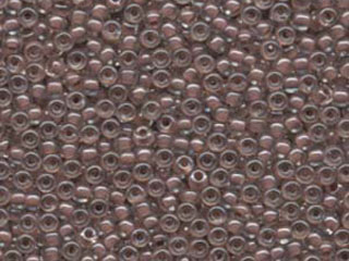 Japanese Miyuki Glass Seed Bead Size 8 - Crystal with Cocoa - Color Lined