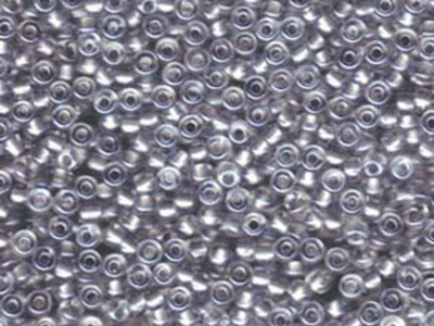 Japanese Miyuki Glass Seed Bead Size 8 - Crystal with Pewter - Color Lined