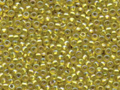 Japanese Miyuki Glass Seed Bead Size 8 - Yellow AB - Silver Lined Iridescent Finish