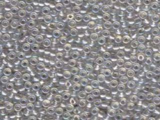 Japanese Miyuki Glass Seed Bead Size 8 - Ivory Grey AB - Lined Iridescent Finish