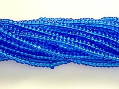 Czech Glass Seed Bead Size 8 - Sapphire Blue - Transparent Finish