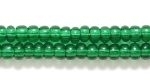 Czech Glass Seed Bead Size 8 - Christamas Green - Transparent Finish