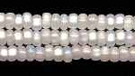 Czech Glass Seed Bead Size 8 - Opal White - Silver Lined Iridescent Matte Finish