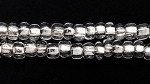 Czech Glass Seed Bead Size 8 - Crystal Clear - Silver Lined