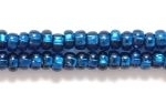Czech Glass Seed Bead Size 8 - Montana Blue - Silver Lined