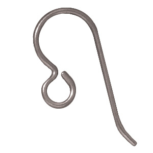 Hypoallergenic Shepherd Hook Earwire - Niobium Grey - 10 Pack | Base Metal Earwires for Making Earrings | Jewelry Findings