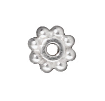 6mm Daisy Spacer Metal Beads - Silver Finish