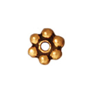 3mm Daisy Spacer Metal Beads - Antique Gold Finish