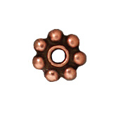 5mm Daisy Spacer Metal Beads - Antique Copper Finish