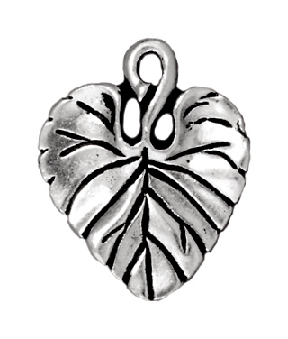 18 x 15mm Antique Silver Violet Leaf Charm | TierraCast Lead-free Pewter Base Metal Charms