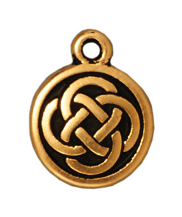 12mm Antique Gold Celtic Round Charm | TierraCast Lead-free Pewter Base Metal Charms