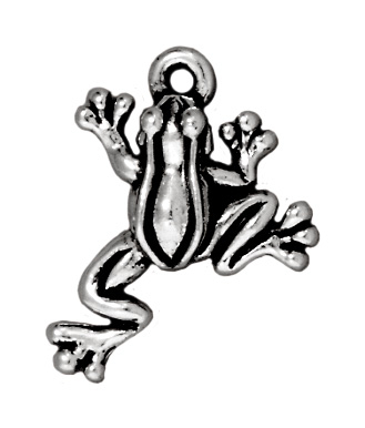 15 x 20mm Antique Silver Leap Frog Charm | TierraCast Lead-free Pewter Base Metal Charms