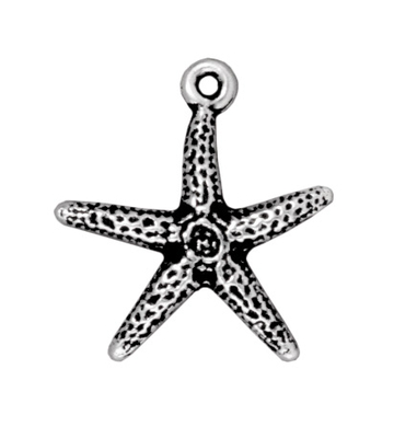 20mm Antique Silver Starfish Charm | TierraCast Lead-free Pewter Base Metal Charms