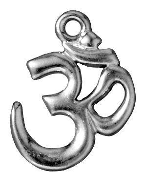 16 x 27mm Silver Om Charm | TierraCast Lead-free Pewter Base Metal Charms