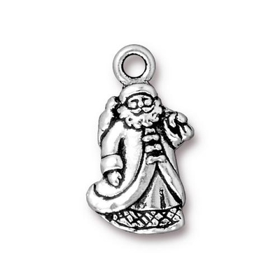 12 x 22mm Antique Silver St. Nick Charm | TierraCast Lead-free Pewter Base Metal Christmas Charms