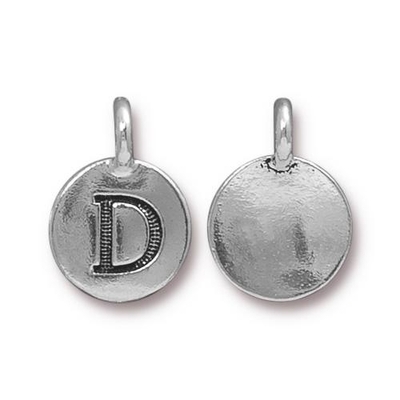 11.6 x 16.6mm Antique Silver Letter D Charm | TierraCast Lead-free Pewter Base Metal Alphabet Charms