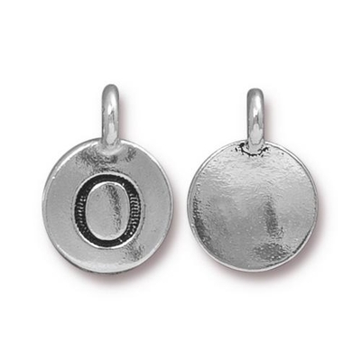 11.6 x 16.6mm Antique Silver Letter O Charm | TierraCast Lead-free Pewter Base Metal Alphabet Charms