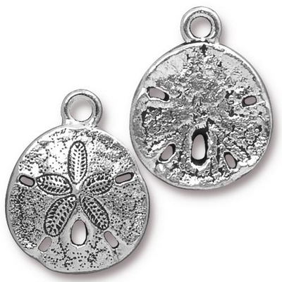 Metal Charms sand dollar antique silver 17 x 21mm | Charms