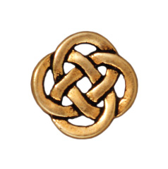 10mm Antique Gold Celtic Open Link Charm | Lead-free Pewter Base Metal Charms