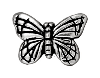 Butterfly Metal Beads and Spacers - Antique Silver Finish