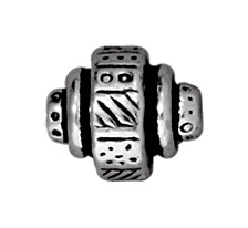 Metal 8mm Ethnic Barrel Beads and Spacers - Antique Silver Finish