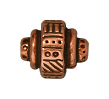 Metal 8mm Ethnic Barrel Beads and Spacers - Antique Copper Finish