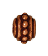 Metal 7mm Beaded Spacer Bead with Large Hole - Antique Copper Finish
