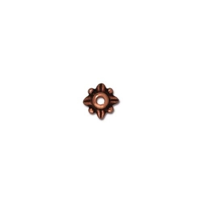 5mm Leaf Bead Cap - Antique Copper Finish - 20 Pack | TierraCast Lead-free Pewter Base Metal Findings for Making Jewelry