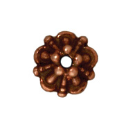 5mm Tiffany Bead Cap - Antique Copper Finish - 20 Pack | TierraCast Lead-free Pewter Base Metal Findings for Making Jewelry