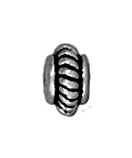 Metal 5mm Coiled Beads with Double Rim - Antique Silver Finish