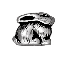 Metal Bunny Beads and Spacers - Antique Silver Finish