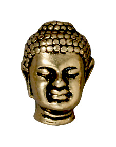 Metal 14 x 19mm Buddha Head Beads and Spacers - Antique Gold Finish