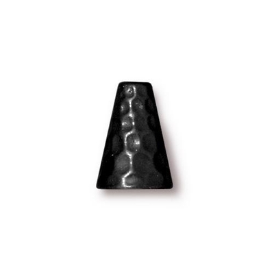 lead free pewter 13 x 9mm hammered cone black | cone