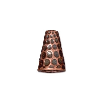 lead free pewter 13 x 9mm hammered cone antique copper | cone