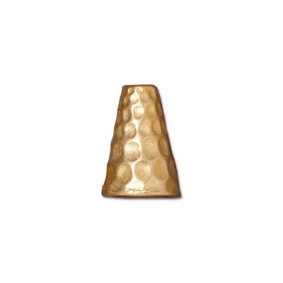 13 x 9mm Hammered Cone - Antique Gold Finish - 10 Pack | TierraCast Lead-free Pewter Base Metal Findings for Making Jewelry