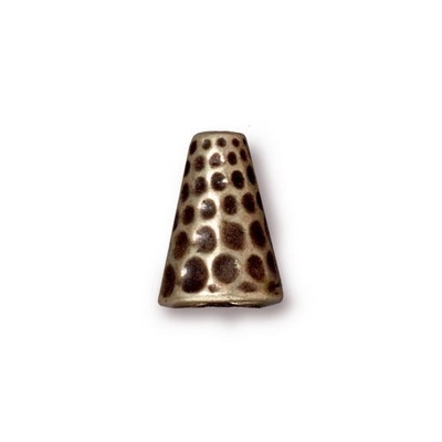 lead free pewter 13 x 9mm hammered cone antique gold | cone