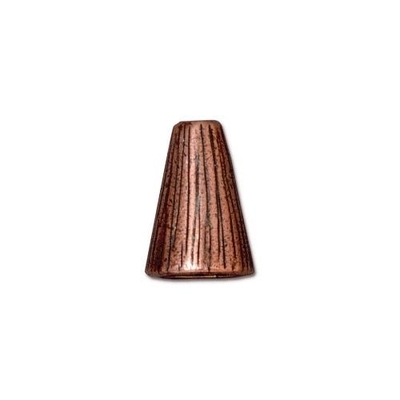 lead free pewter 13 x 9mm textured cone antique copper | cone