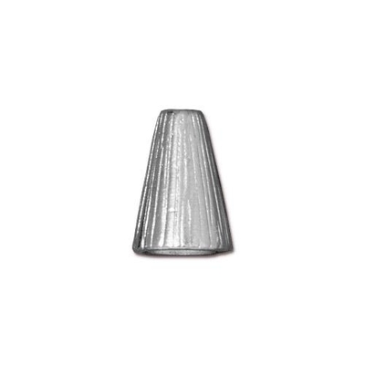 lead free pewter 13 x 9mm textured cone silver | Findings