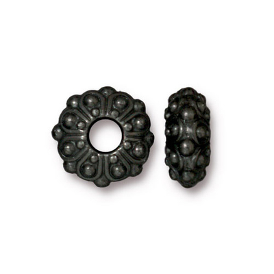Metal Casbah Rondell Beads and Spacers - Gunmetal Finish