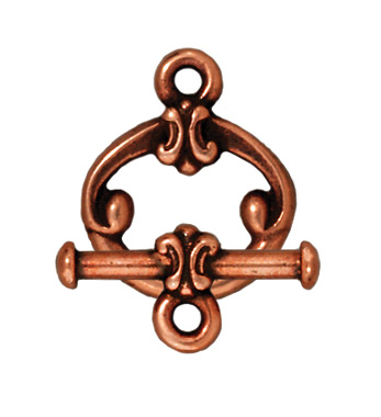 TierraCast 12mm Classic Toggle Clasp - Antique Copper Finish - 5 Pack | Lead Free Pewter Base Metal Jewelry Clasps | Findings