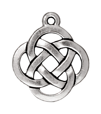 18mm Antique Silver Open Round Knot Charm | TierraCast  Lead-free Pewter Base Metal Charms